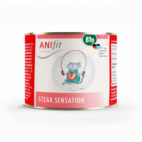 Katze Nassfutter BIO Steak Sensation 200g 6 Stück -1- Anifit