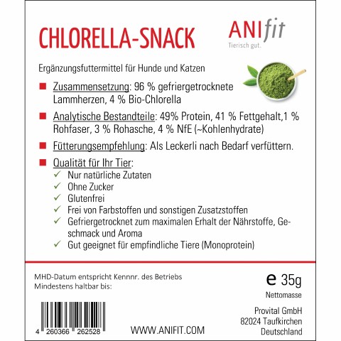 Hond Kat Accessories Snacks Chlorella snack 35g 1 Stuk -3- Anifit